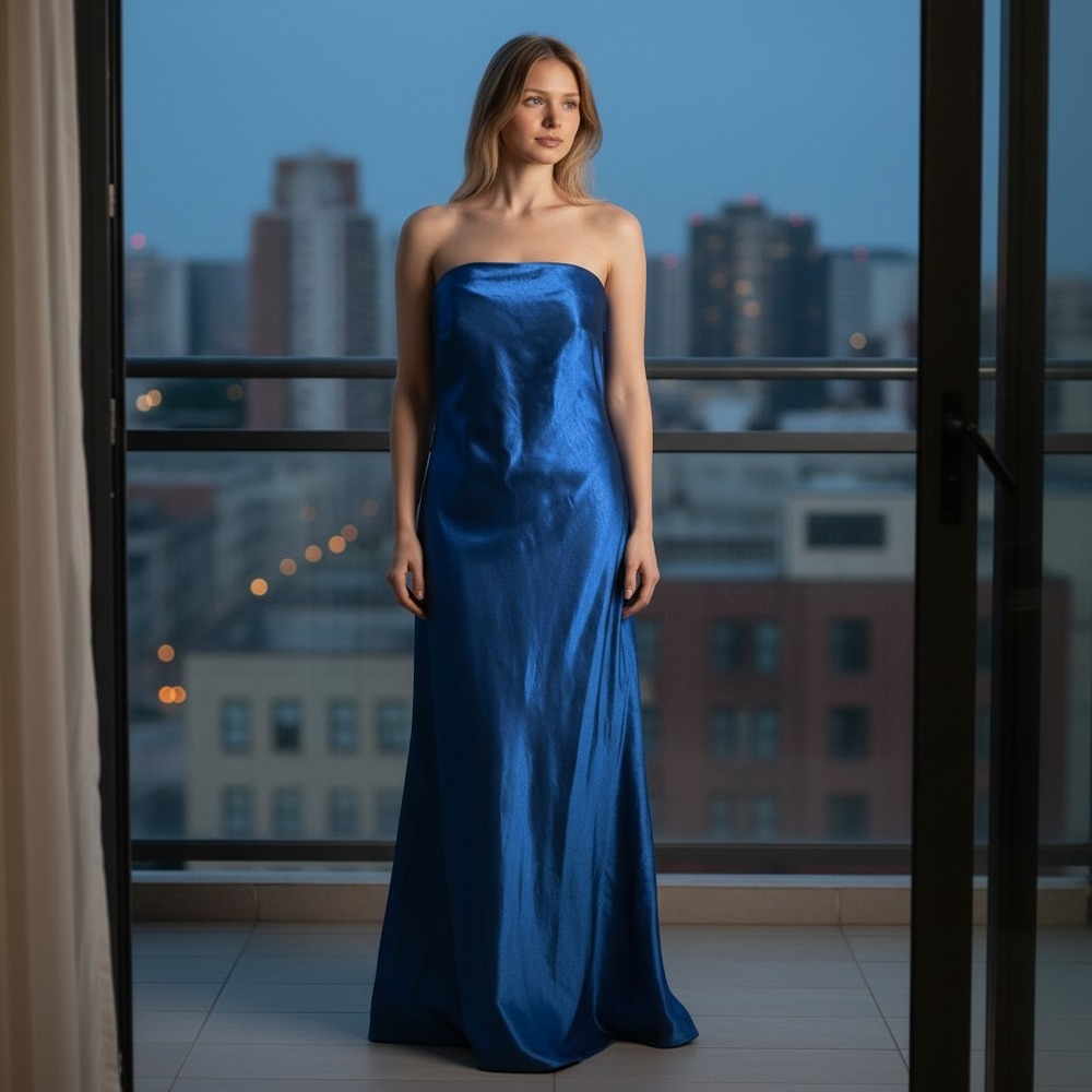 Princess Polly Haley Maxi Dress Women 6 Blue NEW Strapless Satin Gown HoCo Prom